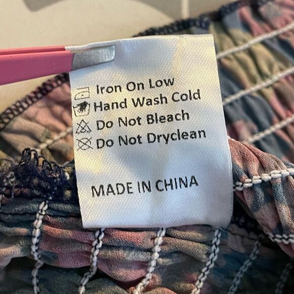 Mia Joy Joyfolie Rehanne Midnight Blue Floral Set Smocked Top Midi Skirt XS - Picture 12 of 12